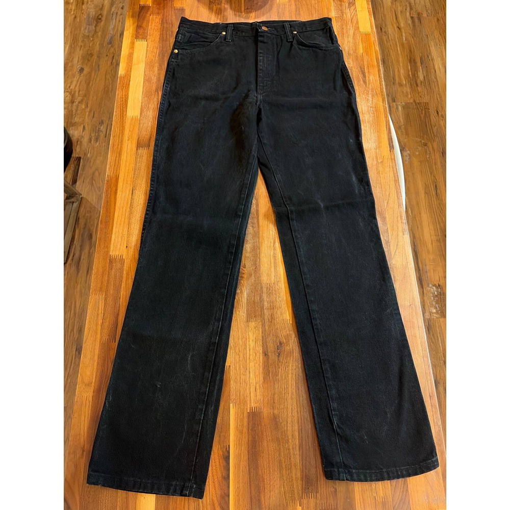 Wrangler Cowboy Cut Slim Fit Jeans 936WBK Black Denim Western Pants Mens 34x34